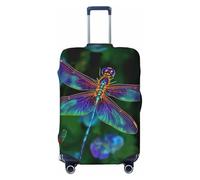 NBSKSDLK Housse de protection pour bagages de voyage en forme de libellule - Anti-rayures - Lavable - Élastique - Approuvé par la TSA - Convient aux bagages de 45,7 à 81,3 cm, Noir , S