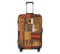 NBSKSDLK Housse de protection pour bagages de voyage en textile africain patchwork anti-rayures lavable housse de valise élastique approuvée par la TSA pour bagages de 45,7 à 81,3 cm, Noir , M