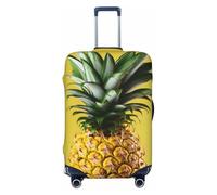 NBSKSDLK Housse de protection pour bagages de voyage motif ananas jaune, anti-rayures, lavable, housse de valise élastique approuvée par la TSA pour bagages de 45,7 à 81,3 cm, Noir , M