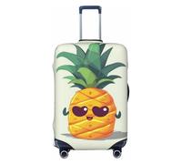 NBSKSDLK Housse de protection pour bagages de voyage, motif ananas mignon, anti-rayures, lavable, housse de valise élastique, approuvée par la TSA pour bagages de 45,7 à 81,3 cm, Noir , XL