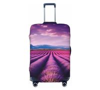 NBSKSDLK Housse de protection pour bagages de voyage, motif champs de lavande, anti-rayures, lavable, housse de valise élastique approuvée par la TSA pour bagages de 45,7 à 81,3 cm, Noir , XL