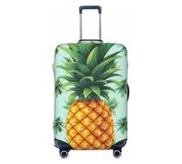 NBSKSDLK Housse de protection pour bagages de voyage, motif fruits tropicaux, ananas, anti-rayures, lavable, housse de valise élastique, approuvée par la TSA pour bagages de 45,7 à 81,3 cm, Noir , M