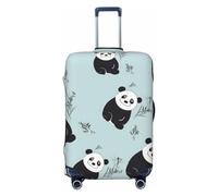 NBSKSDLK Housse de protection pour bagages de voyage, motif panda, ours de dessin animé, anti-rayures, lavable, housse de valise élastique approuvée par la TSA pour bagages de 45,7 à 81,3 cm, Noir , M