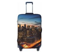 NBSKSDLK Housse de protection pour bagages de voyage, motif paysage de New York, anti-rayures, lavable, housse de valise élastique, approuvée par la TSA pour bagages de 45,7 à 81,3 cm, Noir , S