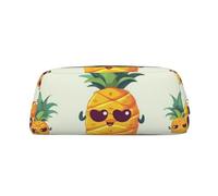 NBSKSDLK Jolie trousse de maquillage en forme d'ananas pour femmes et hommes, petite trousse de maquillage de voyage avec fermeture éclair, trousse de toilette esthétique, sac de rangement tendance