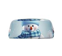 NBSKSDLK Jolie trousse de maquillage en forme de bonhomme de neige pour femmes et hommes, petite trousse de maquillage de voyage avec fermeture éclair, trousse de toilette esthétique, sac de rangement