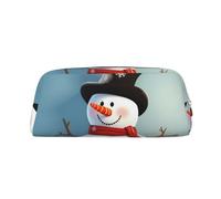 NBSKSDLK Jolie trousse de maquillage en forme de bonhomme de neige pour homme et femme - Petite trousse de maquillage de voyage avec fermeture éclair - Trousse de toilette esthétique, sac de rangement