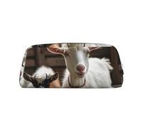 NBSKSDLK Jolie trousse de maquillage en forme de chèvre pour femmes et hommes, petite trousse de maquillage de voyage avec fermeture éclair, trousse de toilette esthétique, sac de rangement tendance