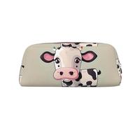 NBSKSDLK Jolie trousse de maquillage en forme de vache blanche pour femmes et hommes, petite trousse de maquillage de voyage avec fermeture éclair, trousse de toilette esthétique, sac de rangement