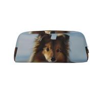 NBSKSDLK Jolie trousse de maquillage motif chien Shetland pour homme et femme - Petite trousse de maquillage de voyage avec fermeture éclair - Esthétiques - Sacs de rangement tendance - Pochette en