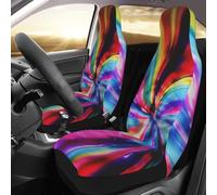 NBSKSDLK Lot de 2 housses de siège avant imperméables colorées et colorées pour voitures, camions et VUS, housses de siège de voiture universelles respirantes - Housse intérieure de voiture