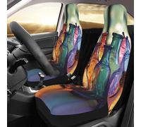 NBSKSDLK Lot de 2 housses de siège avant imperméables en verre coloré pour voitures, camions et VUS, housses de siège de voiture respirantes universelles - Housse intérieure de voiture