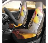 NBSKSDLK Lot de 2 housses de siège avant imperméables - Motif calopsitte mignonne - Pour voitures, camions et SUV - Respirantes - Universelles - Housse intérieure de voiture