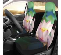 NBSKSDLK Lot de 2 housses de siège avant imperméables - Motif fleurs de lotus - Pour voitures, camions et SUV - Respirantes - Housses de siège universelles - Housse intérieure de voiture