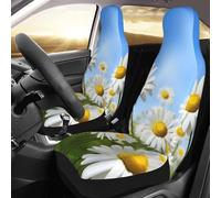NBSKSDLK Lot de 2 housses de siège avant imperméables - Motif marguerites printanières - Pour voitures, camions et SUV - Respirantes - Universelles - Housse intérieure de voiture