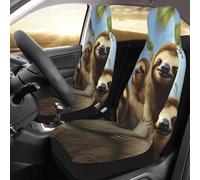 NBSKSDLK Lot de 2 housses de siège avant imperméables - Motif paresseux - Pour voitures, camions et SUV - Respirantes - Universelles - Housse intérieure de voiture