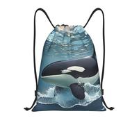 NBSKSDLK Orca Killer Whale Sac à dos léger avec cordon de serrage pour homme et femme