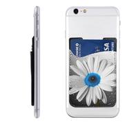 NBSKSDLK Portefeuille pour téléphone portable en cuir avec motif marguerite blanche et bleue - Compatible avec la plupart des téléphones portables