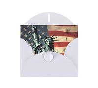 NBSKSDLK Statue Liberty - Cartes de vœux vierges avec enveloppes - Motif drapeau américain - Pour toutes les occasions - Cartes postales personnalisées - 10,2 x 15,2 cm