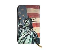 NBSKSDLK Statue Liberty Portefeuille en cuir avec blocage RFID pour cartes de crédit Grande capacité Organiseur d'argent avec poche zippée - Portefeuille fin et minimaliste pour homme et femme