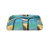 NBSKSDLK Tongs et scène de plage tropicale - Trousse de maquillage pour femme et homme - Petite trousse de maquillage de voyage - Trousse de toilette à fermeture éclair - Esthétiques - Sacs de