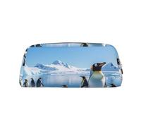 NBSKSDLK Trousse de maquillage à glace en forme de pingouin Antarctique pour femmes et hommes, petite trousse de maquillage de voyage, trousse de toilette à fermeture éclair, sac de rangement