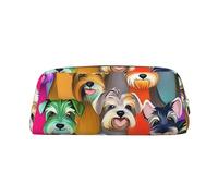 NBSKSDLK Trousse de maquillage à motif de chiens schnauzer mignons pour homme et femme - Petite trousse de maquillage de voyage - Trousse de toilette à fermeture éclair - Esthétiques - Sacs de