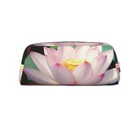 NBSKSDLK Trousse de maquillage à motif de fleurs de lotus pour homme et femme - Petite trousse de maquillage de voyage avec fermeture éclair - Trousse de toilette esthétique, sac de rangement tendance