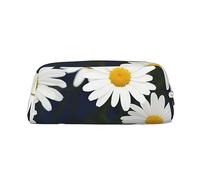 NBSKSDLK Trousse de maquillage à motif de fleurs et marguerites pour homme et femme - Petite trousse de maquillage de voyage à fermeture éclair - Trousse de toilette esthétique, sac de rangement