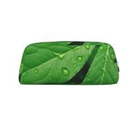 NBSKSDLK Trousse de maquillage à motif feuilles vertes pour homme et femme - Petite trousse de toilette à fermeture éclair - Esthétique - Sac de rangement tendance en cuir, Argenté, taille unique