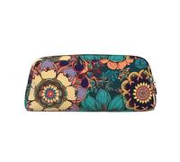 NBSKSDLK Trousse de maquillage à motif floral bohème pour femmes et hommes, petite trousse de maquillage de voyage avec fermeture éclair, trousse de toilette esthétique, sac de rangement tendance
