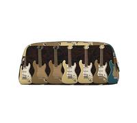 NBSKSDLK Trousse de maquillage à motif guitare artistique pour femmes et hommes, petite trousse de maquillage de voyage avec fermeture éclair, trousse de toilette esthétique, sac de rangement tendance