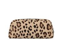 NBSKSDLK Trousse de maquillage à motif léopard marron pour homme et femme - Petite trousse de toilette à fermeture éclair - Esthétique - Sac de rangement tendance en cuir, Argenté, taille unique