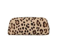 NBSKSDLK Trousse de maquillage à motif léopard marron pour homme et femme - Petite trousse de toilette à fermeture éclair - Esthétique - Sac de rangement tendance en cuir, doré, taille unique