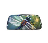 NBSKSDLK Trousse de maquillage à motif libellule pour homme et femme - Petite trousse de toilette à fermeture éclair - Sacs de rangement tendance en cuir, doré, One Size