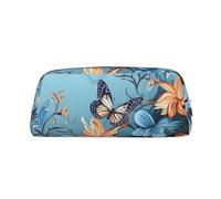NBSKSDLK Trousse de maquillage à motif papillon bleu pour homme et femme - Petite trousse de maquillage de voyage avec fermeture éclair - Trousse de toilette esthétique, sac de rangement tendance en