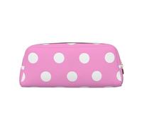 NBSKSDLK Trousse de maquillage à pois roses pour homme et femme - Petite trousse de maquillage de voyage avec fermeture éclair - Trousse de toilette esthétique en cuir, doré, One Size