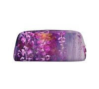 NBSKSDLK Trousse de maquillage abstraite violette en forme de fleur pleureuse pour homme et femme - Petite trousse de maquillage de voyage à fermeture éclair - Trousse de toilette esthétique, sac de