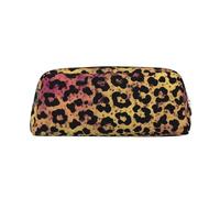 NBSKSDLK Trousse de maquillage avec imprimé léopard et étoile pour homme et femme - Petite trousse de toilette à fermeture éclair - Esthétiques - Sacs de rangement tendance en cuir, doré, taille