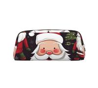 NBSKSDLK Trousse de maquillage avec motif Père Noël pour homme et femme - Petite trousse de toilette à fermeture éclair - Esthétique - Pochette en cuir pour pièces de monnaie, Argenté, One Size