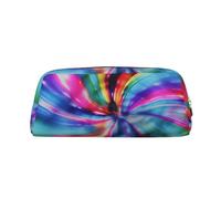 NBSKSDLK Trousse de maquillage colorée tie-dye pour homme et femme - Petite trousse de maquillage de voyage avec fermeture éclair - Trousse de toilette esthétique, sac de rangement tendance en cuir