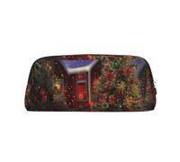 NBSKSDLK Trousse de maquillage de Noël pour femmes et hommes, petite trousse de maquillage de voyage avec fermeture éclair, trousse de toilette esthétique, sac de rangement tendance, pochette de