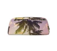 NBSKSDLK Trousse de maquillage d'été en forme de palmier pour femmes et hommes, petite trousse de maquillage de voyage avec fermeture éclair, trousse de toilette esthétique, sac de rangement tendance