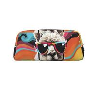 NBSKSDLK Trousse de maquillage en alpaga portant des lunettes de soleil pour femmes et hommes, petite trousse de maquillage de voyage à fermeture éclair, trousse de toilette esthétique, sac de