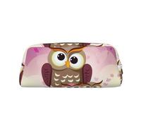 NBSKSDLK Trousse de maquillage en cuir avec motif de hiboux pour homme et femme - Petite trousse de toilette à fermeture éclair - Esthétique - Pochette à monnaie en cuir, doré, One Size