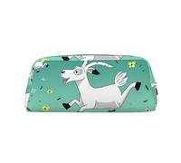 NBSKSDLK Trousse de maquillage en forme de chèvre pour homme et femme - Petite trousse de toilette à fermeture éclair - Esthétiques - Sacs de rangement tendance en cuir pour pièces de monnaie, doré