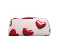 NBSKSDLK Trousse de maquillage en forme de cœur pour homme et femme - Petite trousse de maquillage de voyage avec fermeture éclair - Trousse de toilette esthétique en cuir, doré, One Size