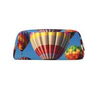 NBSKSDLK Trousse de maquillage en forme de montgolfière pour homme et femme - Petite trousse de toilette à fermeture éclair - Esthétique - Sac de rangement tendance en cuir, doré, taille unique