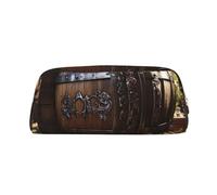 NBSKSDLK Trousse de maquillage en forme de tonneau de vin rouge pour femmes et hommes, petite trousse de maquillage de voyage avec fermeture éclair, trousse de toilette esthétique, sac de rangement