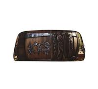 NBSKSDLK Trousse de maquillage en forme de tonneau de vin rouge pour femmes et hommes, petite trousse de maquillage de voyage avec fermeture éclair, trousse de toilette esthétique, sac de rangement